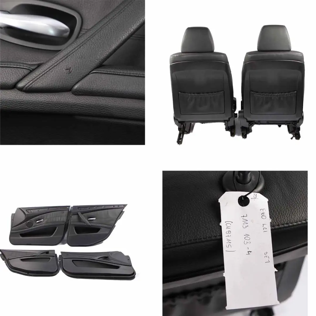 Seats BMW E60 LCI Saloon Black Leather Interior Front Rear Seat Door Cards