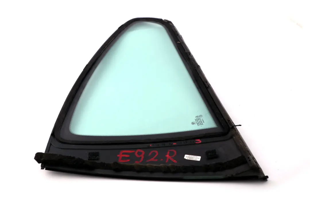 BMW E92Coupe Rear Side Window Glass Green AS2 Trim Rear Right O/S High Gloss