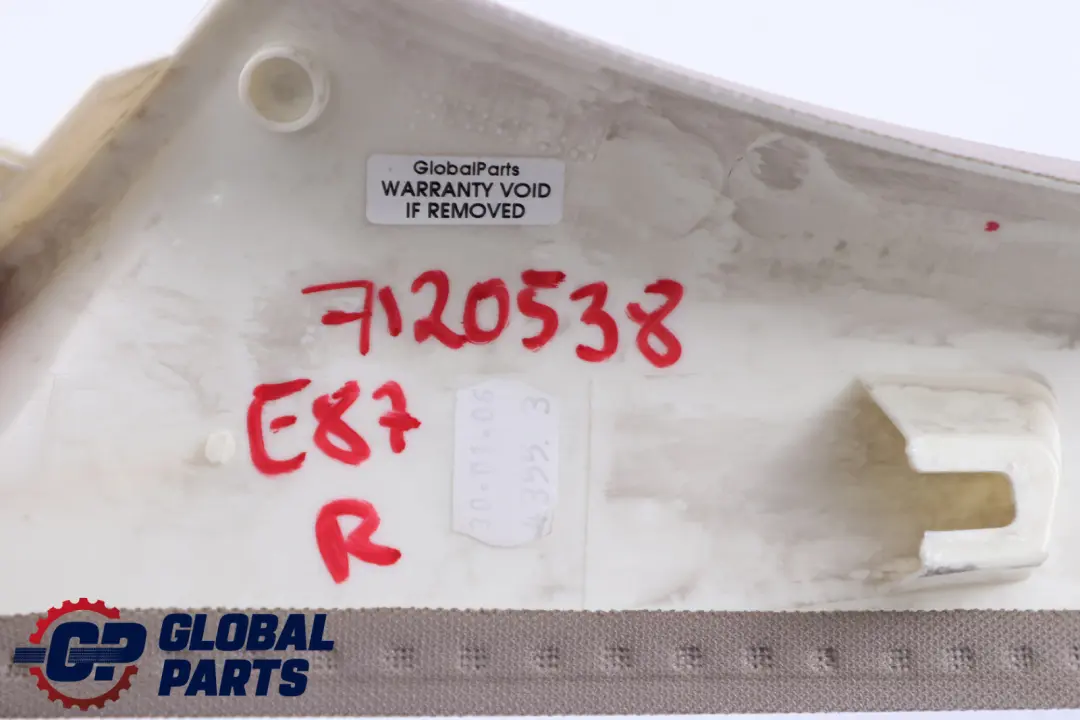 BMW E87 E87N LCI Tapa Columna A Derecha Embellecedor Beige 7058330