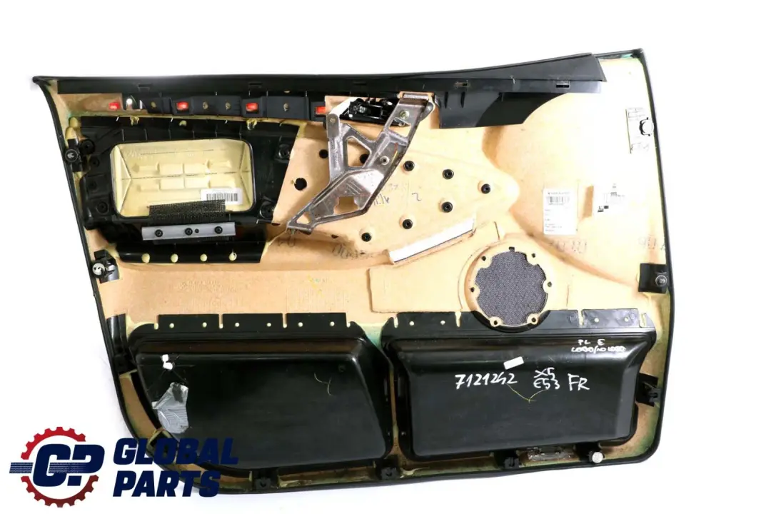 BMW X5 Series E53 Front Right O/S Door Card Black Walknappa Leather Trim Panel