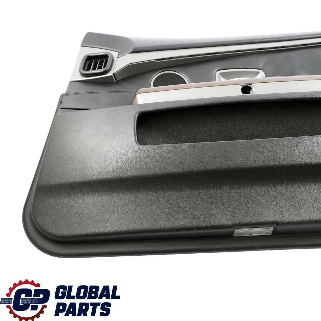 BMW E65 E66 Delantera Derecha Tarjeta De Puerta De cuero Negro Perla Forro Trim