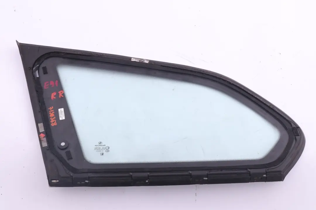 BMW 3 Series E91 Touring Side Window Glass Green AS2 Rear Right O/S Chrome