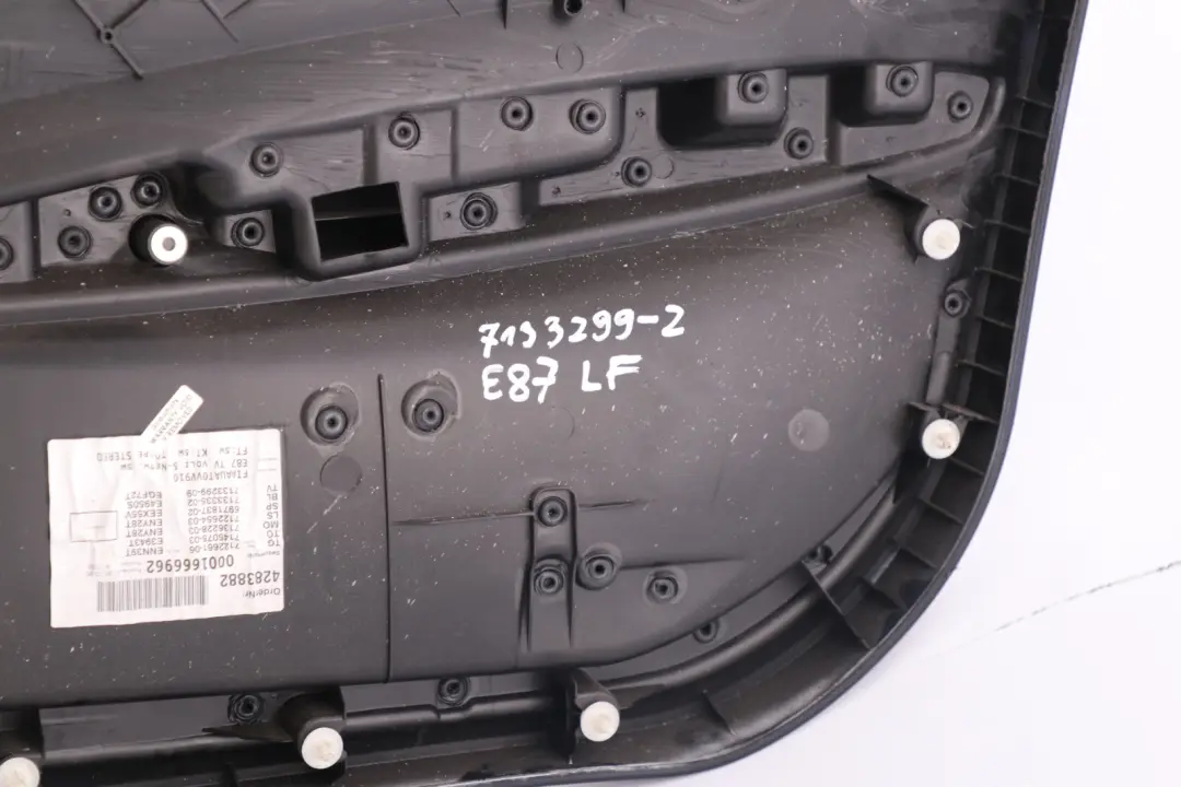 BMW 1 Series E87 2 Front Left N/S Door Card Trim Panel Black Folienteil Black