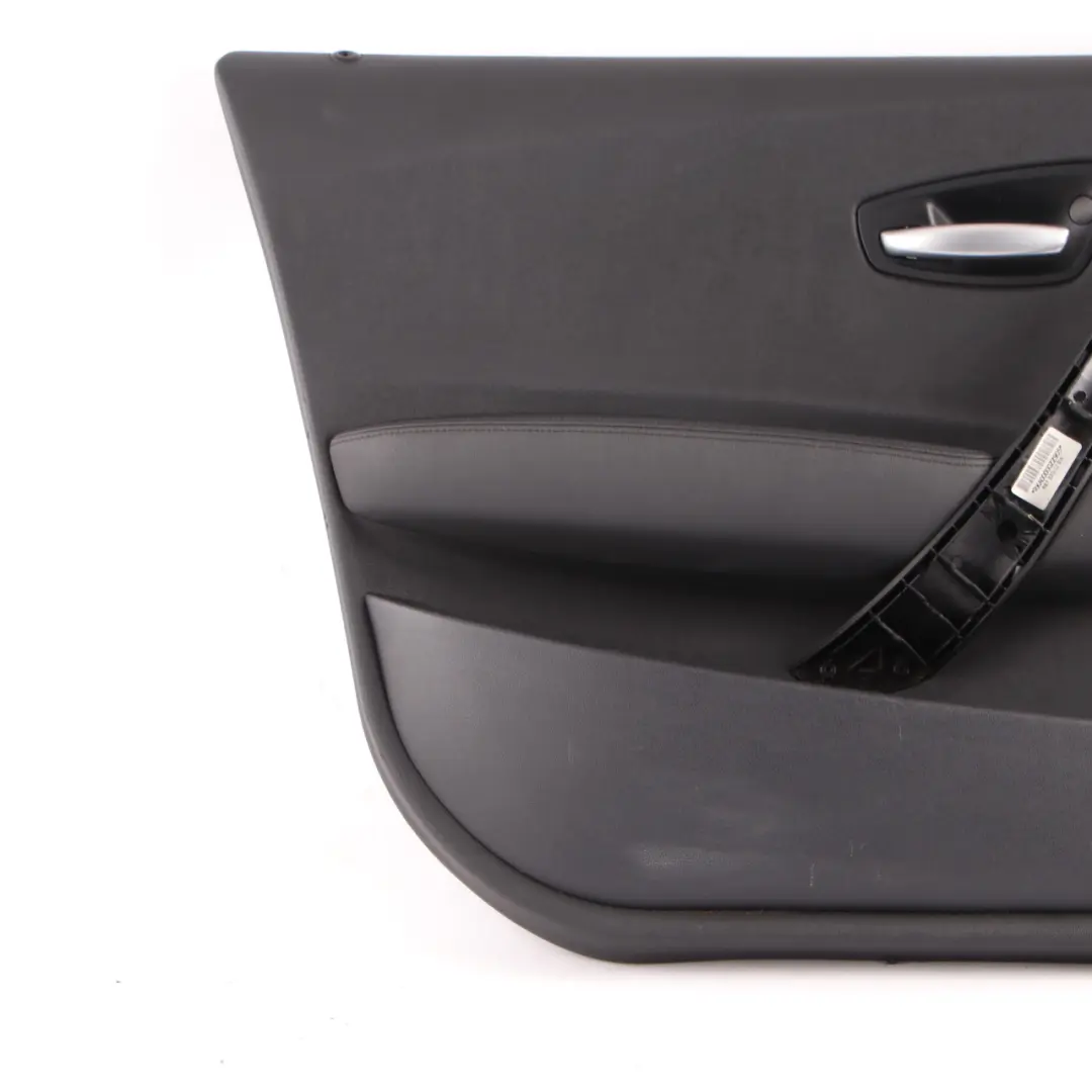 BMW E87 4 Front Door Card Trim Panel Left N/S Black Leather Folienteil