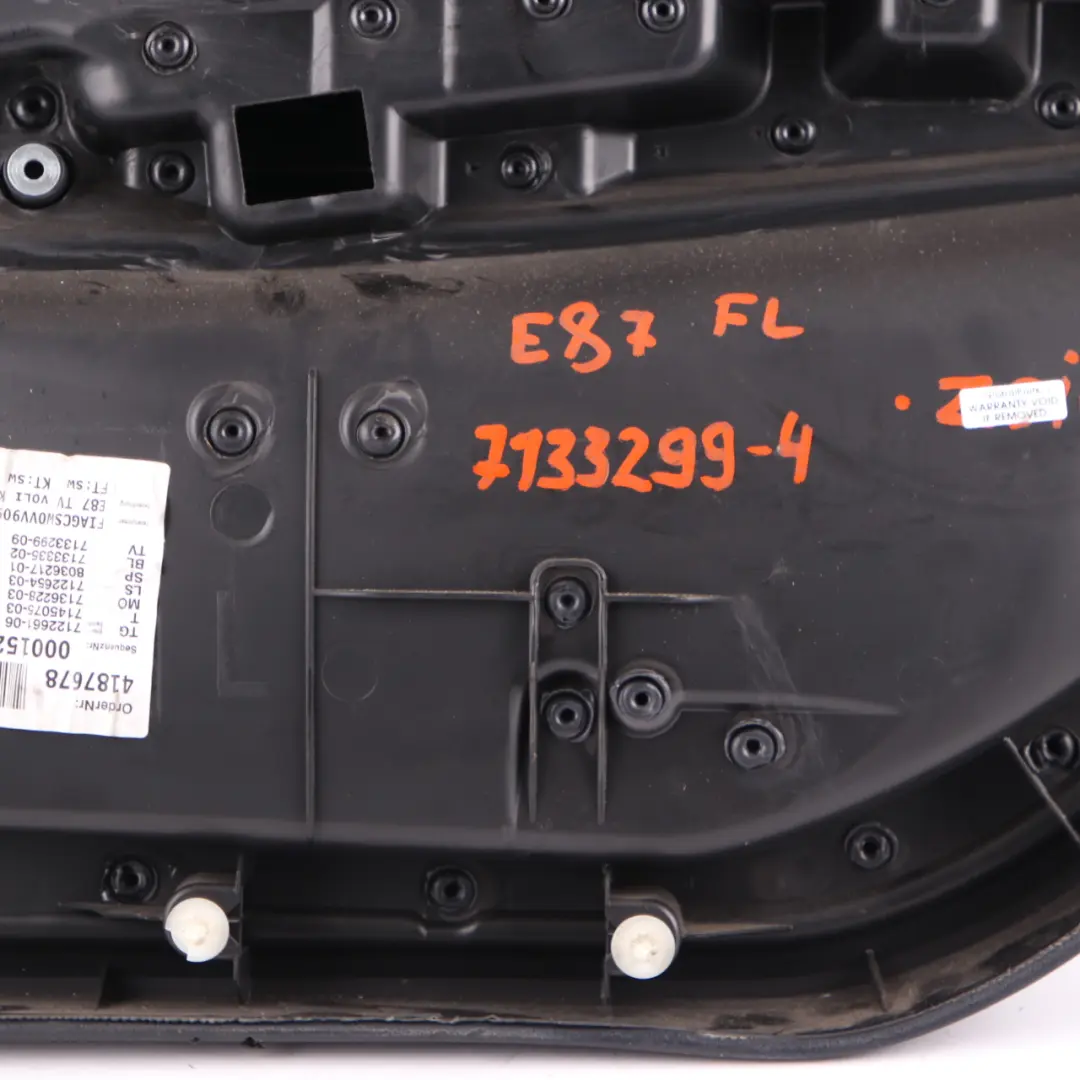 BMW E87 4 Front Door Card Trim Panel Left N/S Black Leather Folienteil
