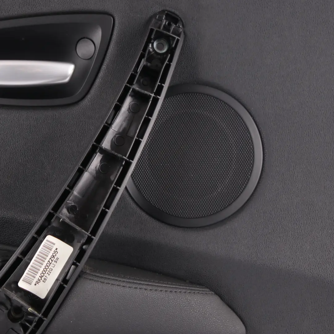 BMW E87 4 Front Door Card Trim Panel Left N/S Black Leather Folienteil