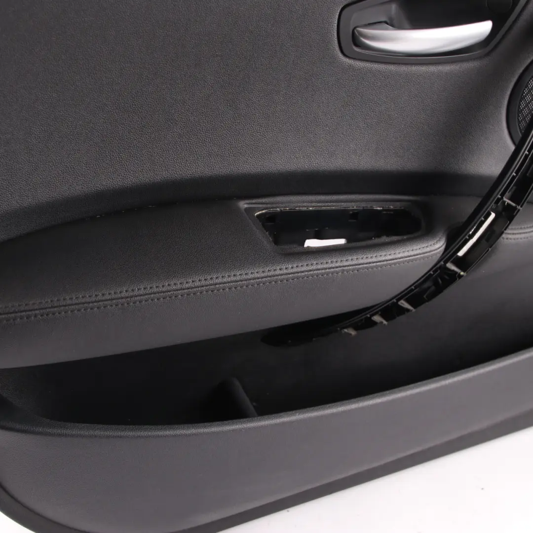 BMW E87 4 Front Door Card Trim Panel Left N/S Black Leather Folienteil