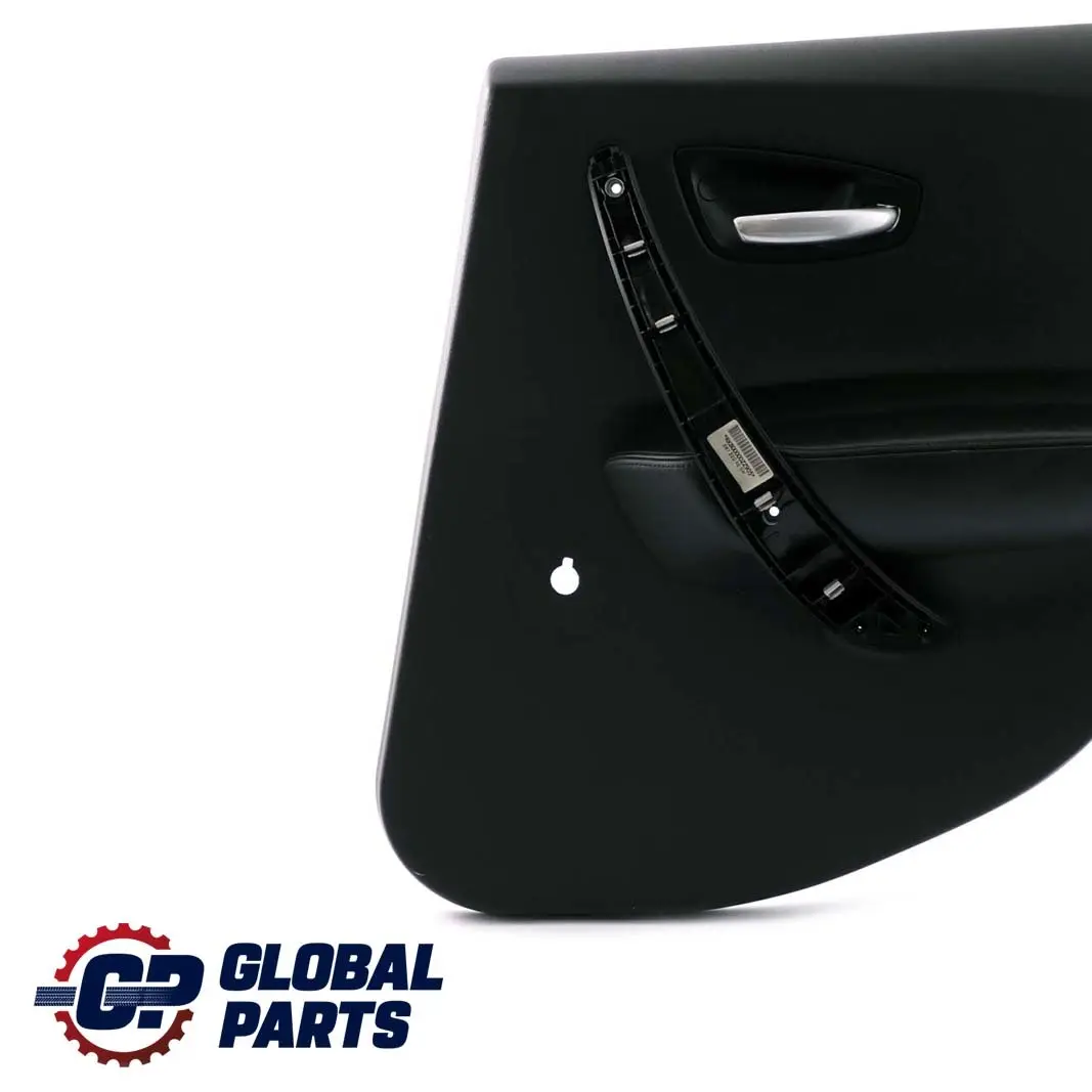 BMW 1 Series E87 Rear Right O/S Door Card Trim Panel Black Leather Boston