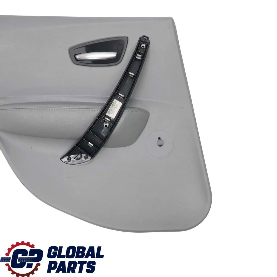 BMW 1 Series E87 Rear Left N/S Door Card Trim Panel Leather Alaskagrau Grey