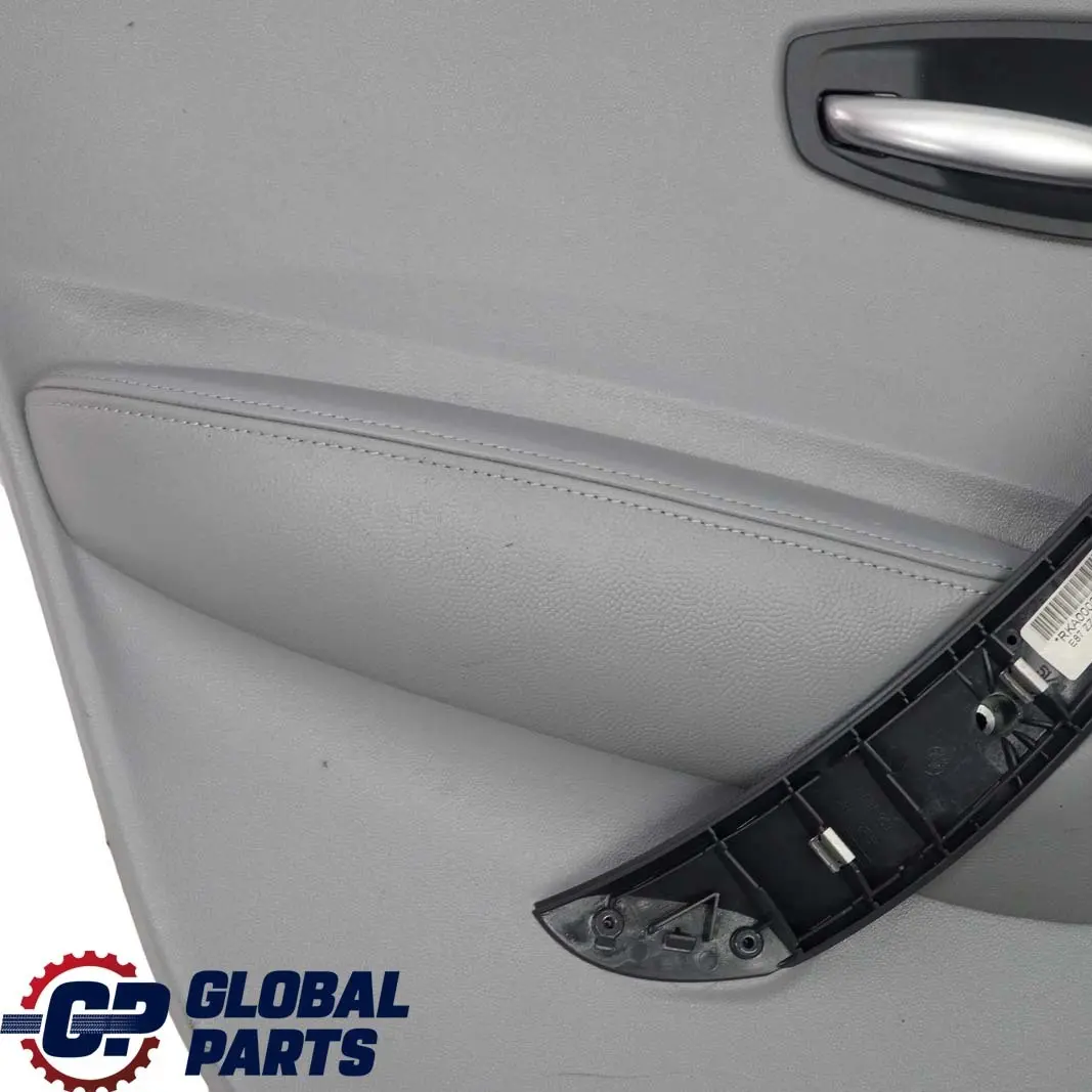 BMW 1 Series E87 Rear Left N/S Door Card Trim Panel Leather Alaskagrau Grey