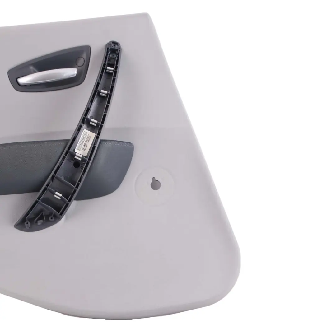 BMW 1 E87 Rear Left N/S Door Card Trim Panel Leather Alaskagrau Grey Network