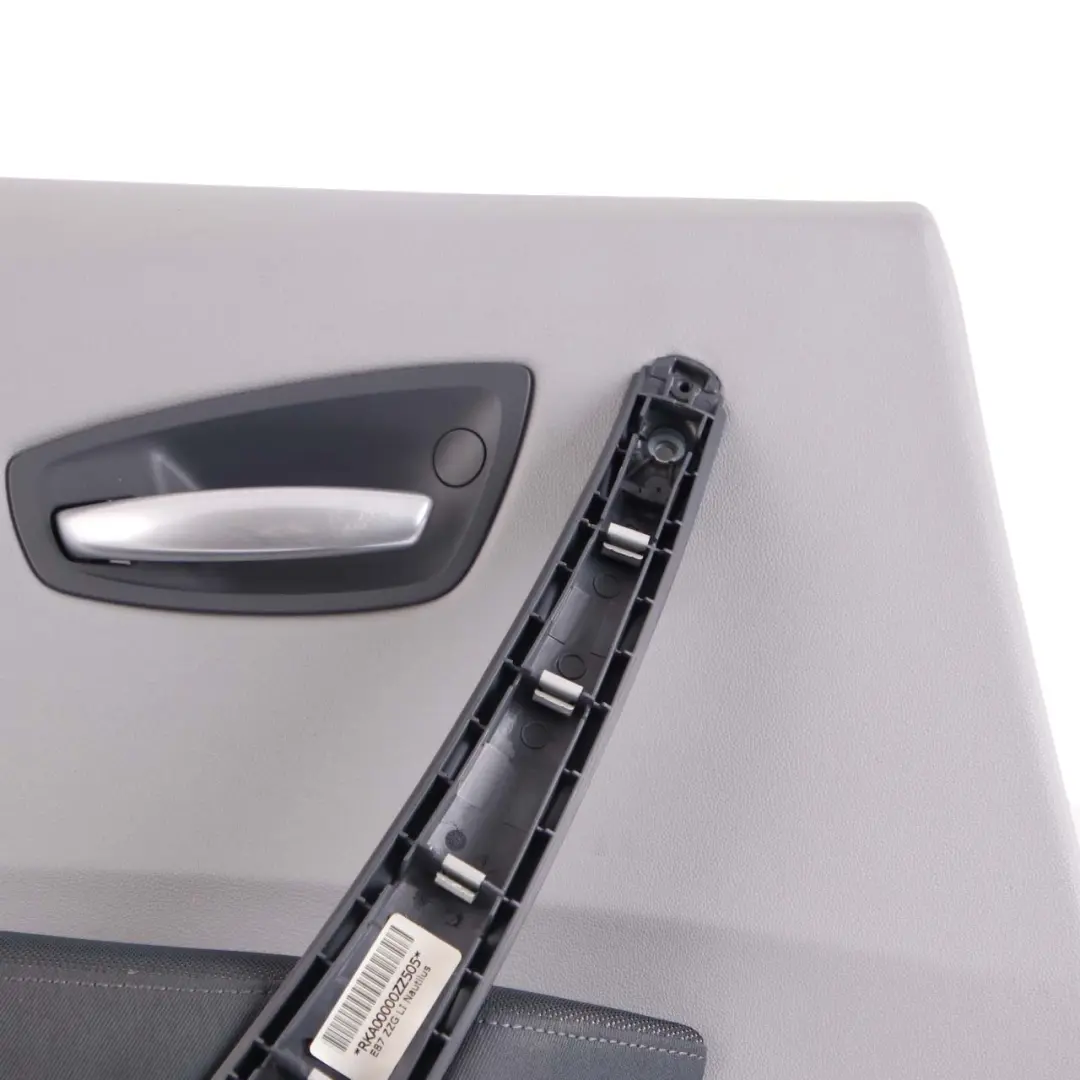 BMW 1 E87 Rear Left N/S Door Card Trim Panel Leather Alaskagrau Grey Network