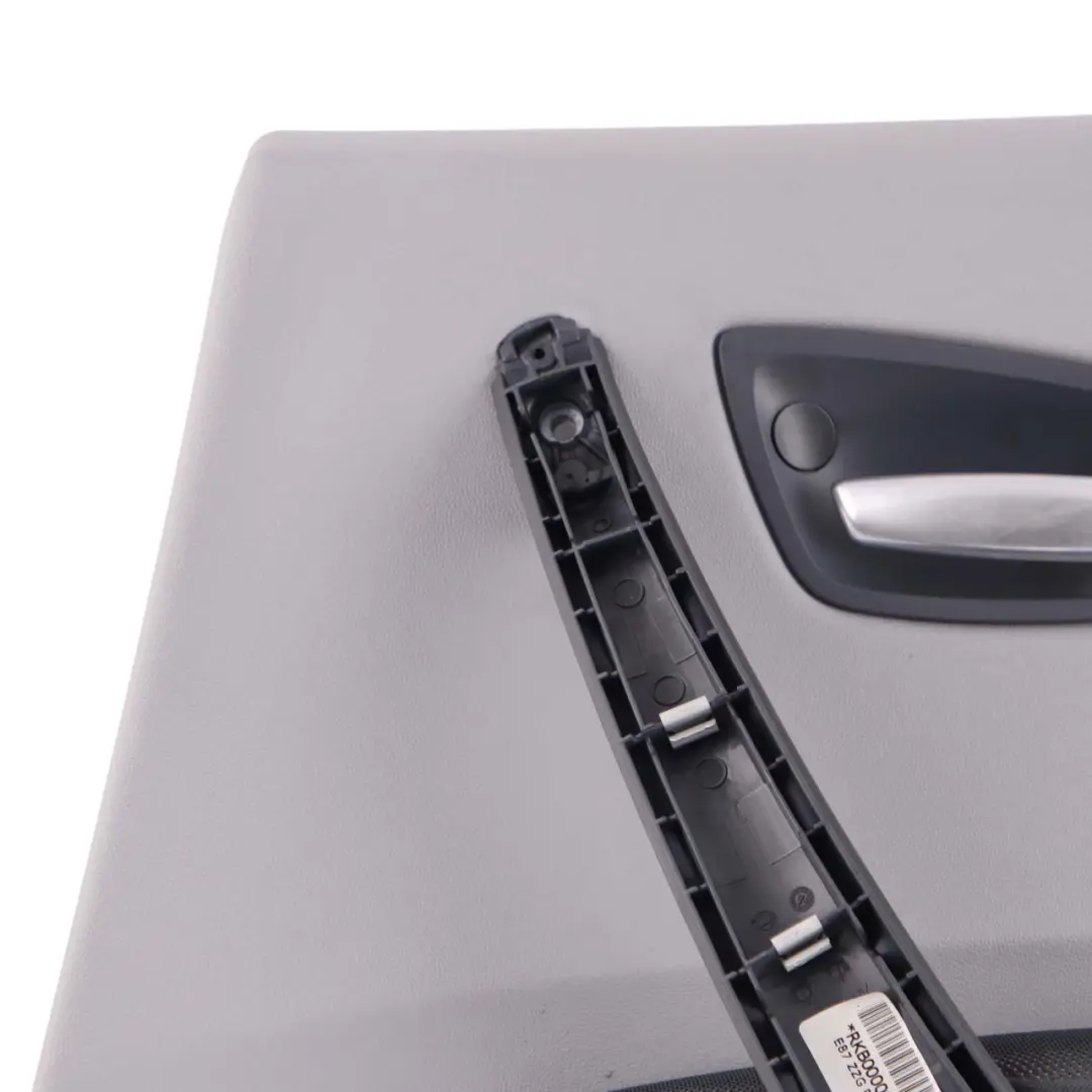 BMW 1 E87 Rear Right O/S Door Card Trim Panel Leather Alaskagrau Grey Network