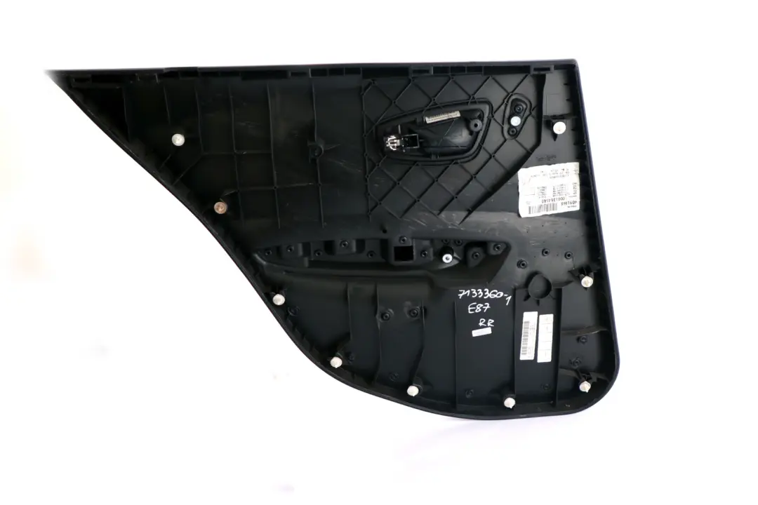 BMW 1 Series E87 1 Rear Right O/S Door Card Trim Panel Folienteil Schwarz Black