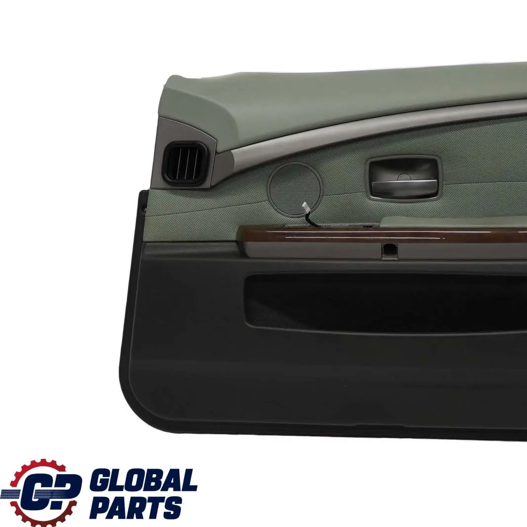 BMW E65 E66 Delantero Derecho Tarjeta De Puerta De cuero Nasca Verde Forro Trim