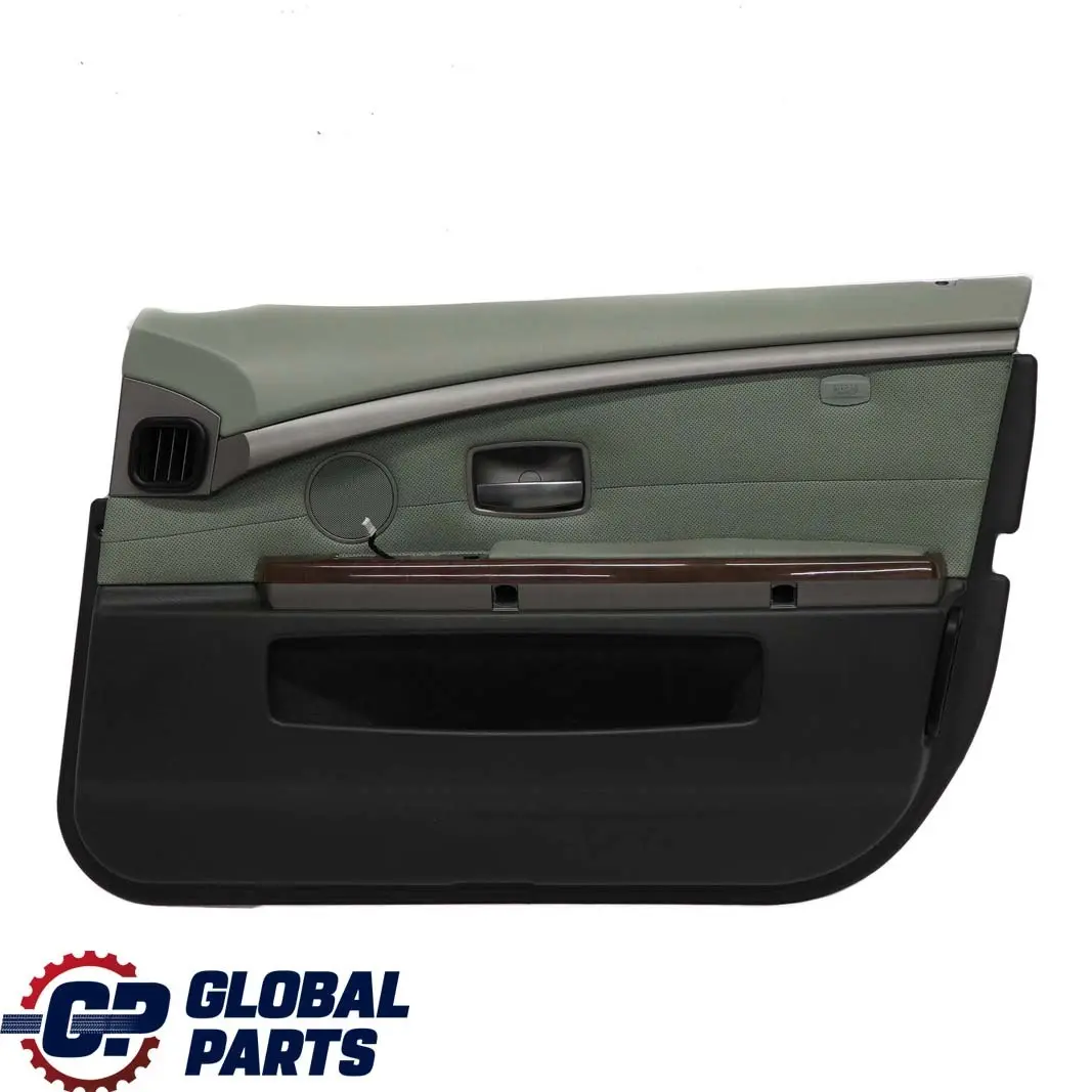 BMW E65 E66 Delantero Derecho Tarjeta De Puerta De cuero Nasca Verde Forro Trim