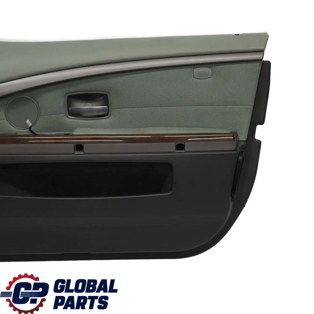 BMW E65 E66 Delantero Derecho Tarjeta De Puerta De cuero Nasca Verde Forro Trim