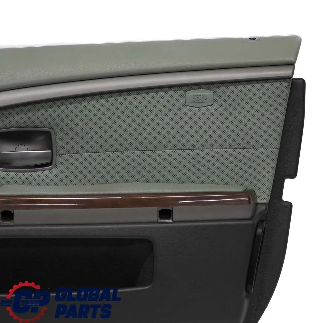 BMW E65 E66 Delantero Derecho Tarjeta De Puerta De cuero Nasca Verde Forro Trim