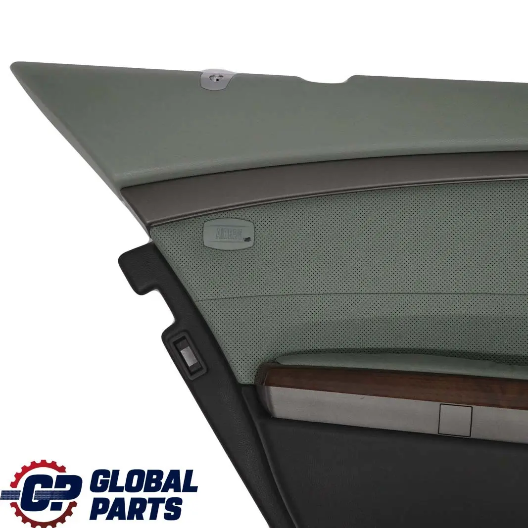 BMW E65 Rear Left Door Card Leather Nasca Green Lining Trim