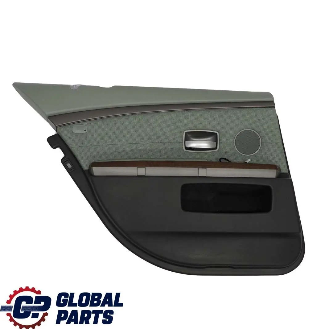 BMW E65 Rear Left Door Card Leather Nasca Green Lining Trim