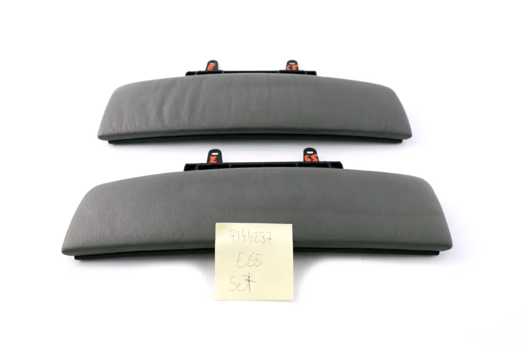 BMW 7 Series E65 E66 E67 Set Cover Centre Armrest Front Leather Flanellgrau