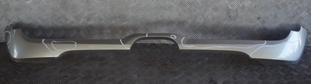 BMW MINI Cooper S R56 R57 Heckstoßstange Spoiler Mitte Sparkling Silver Silber