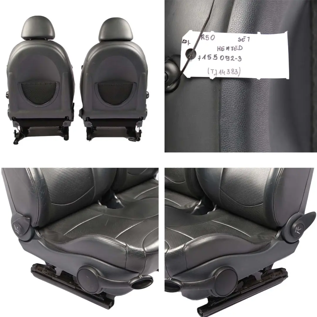 Leather Seats Mini Cooper R50 Seat Heated Sport Panther Black Profile Interior 