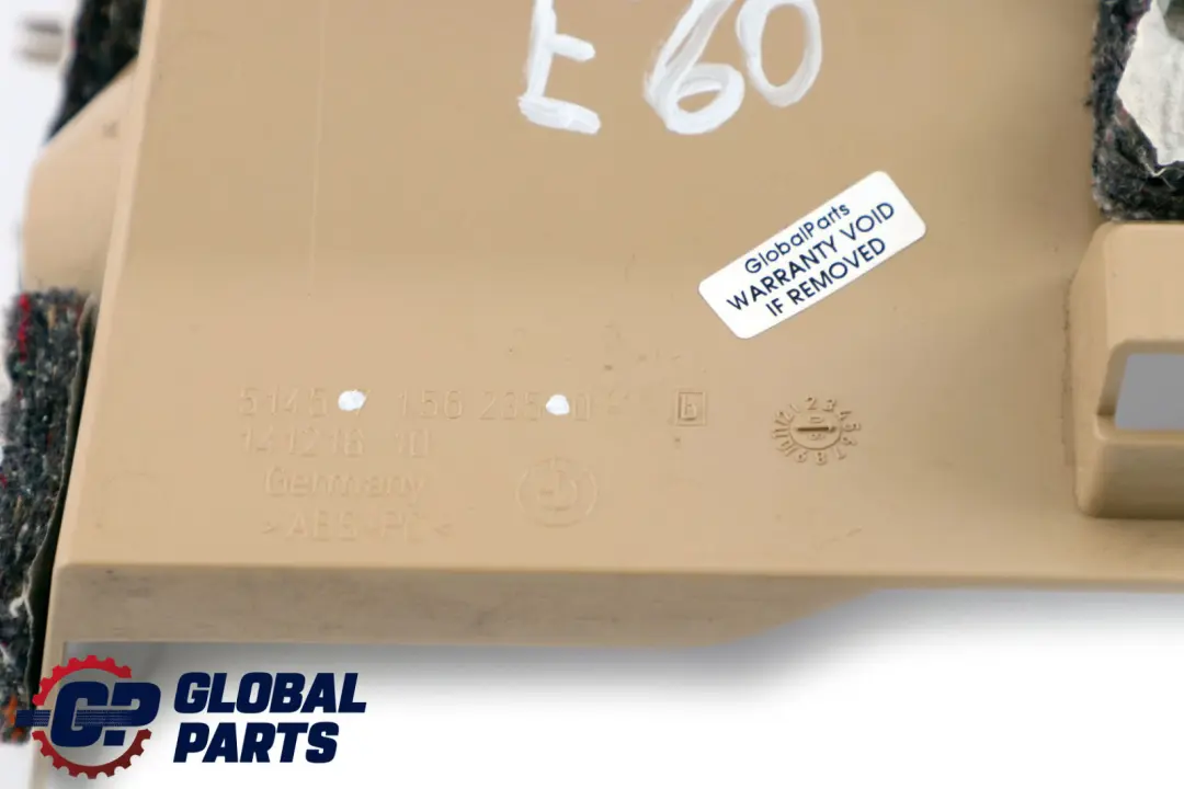 BMW 5 Series E60 E61 Passenger's Footwell Trim Panel Bottom Beige 7156235