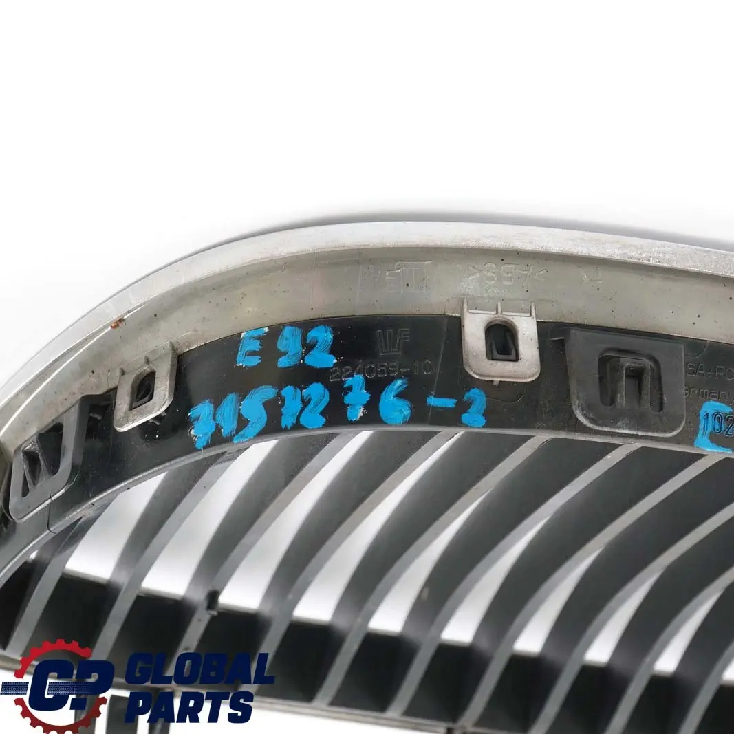 BMW 3 Series E92 E93 2 Grille Kidney Frame Right O/S Chrome 7157276