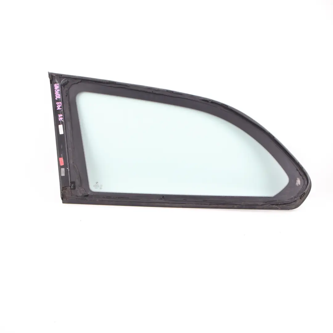 BMW E61 Touring Quarter Glass Side Window Rear Right O/S Green AS2 7163602