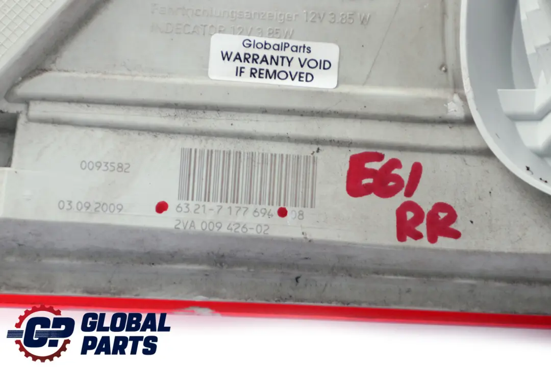 BMW E61 LCI Touring Rear Right O/S Lamp Light In Side Panel 7177694