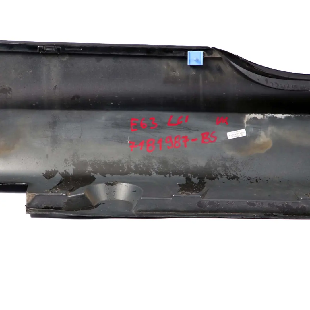 BMW 6 E63 E64 LCI Door Sill Side Cover Skirt Left N/S Black Sapphire - 475