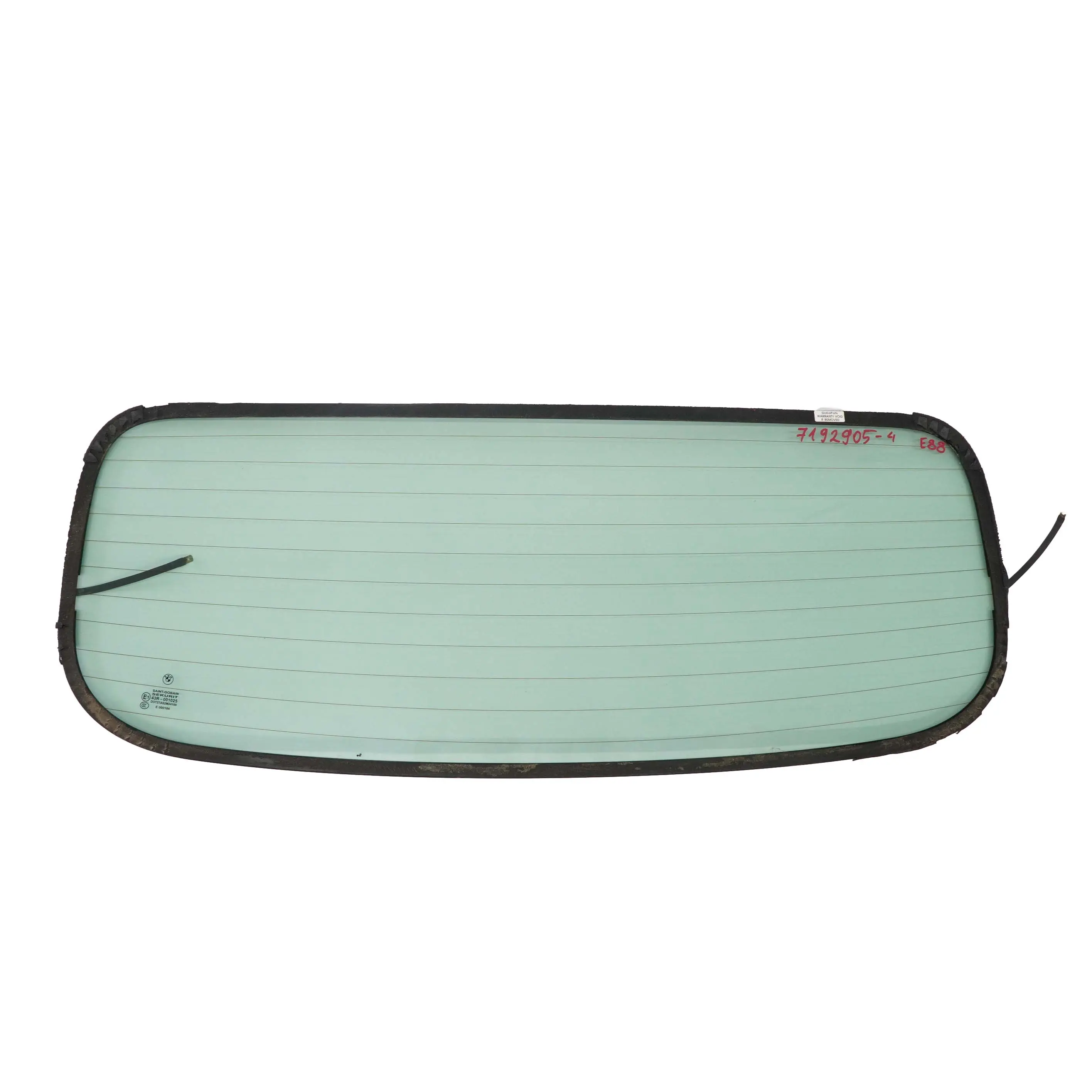 BMW E88 Rear Window Glass Convertible Cabrio Folding Top Glazing Green AS2