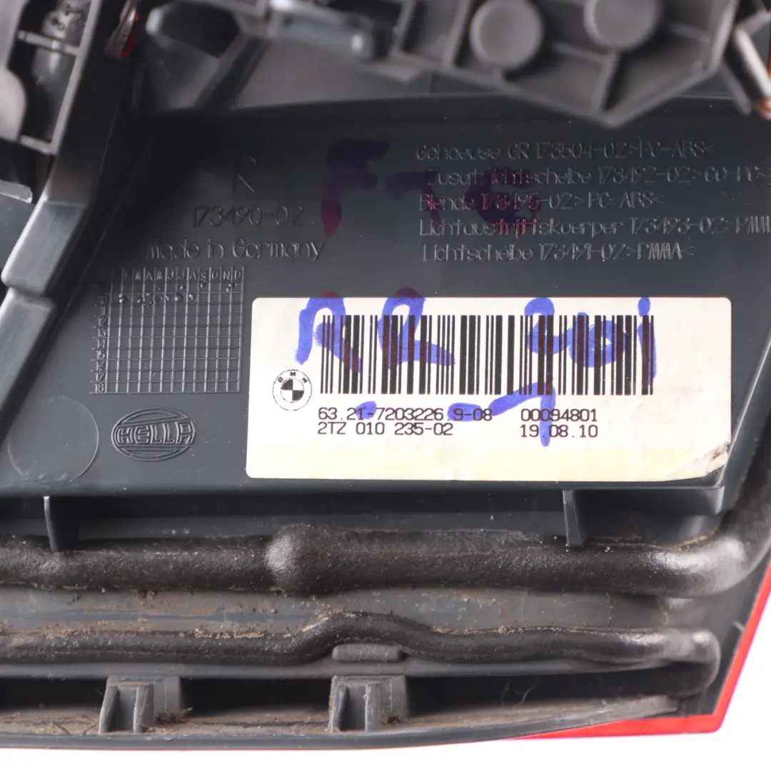 BMW F10 Light in Trunk Lid Right O/S Rear Lamp 7203226