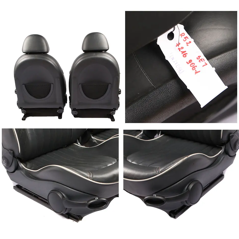 Leather Seats Mini R52 Sport English Side Walk Panther Black Front Rear Seat