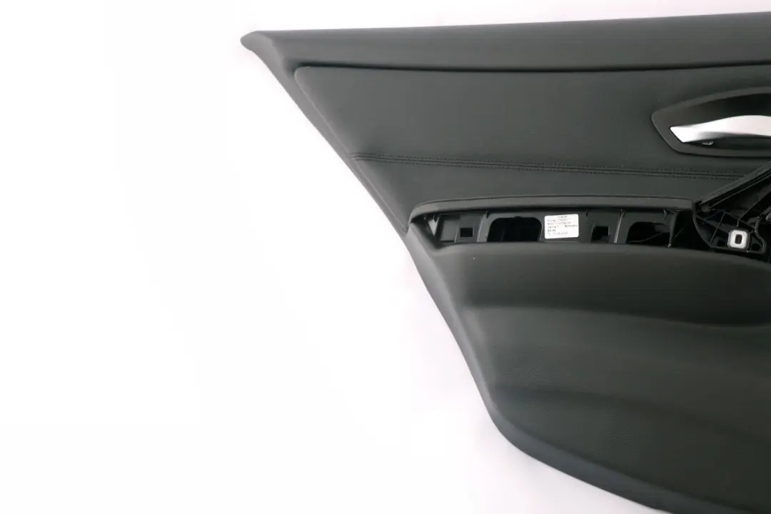 BMW E90 E90N Forro tarjeta puerta cuero negro panel trasero izquierdo