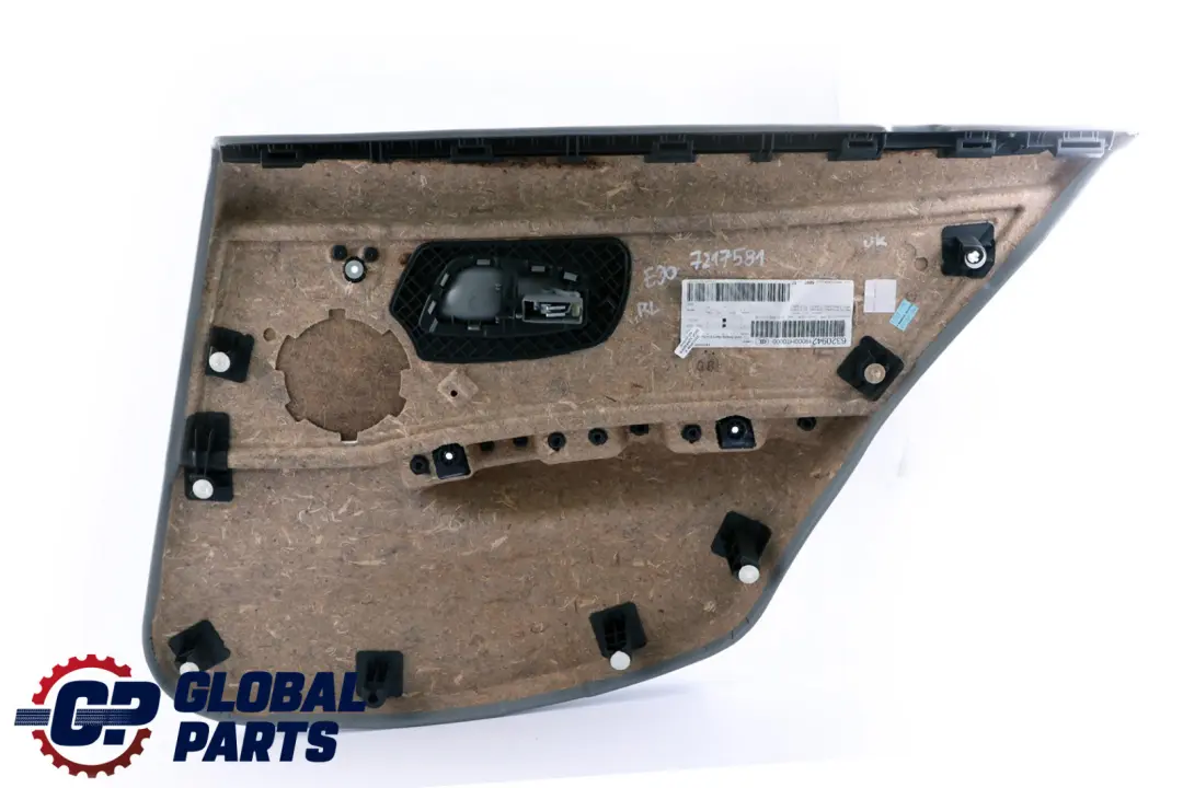 BMW E90 Rear Left Door Card Lining Grey Leather Trim Panel