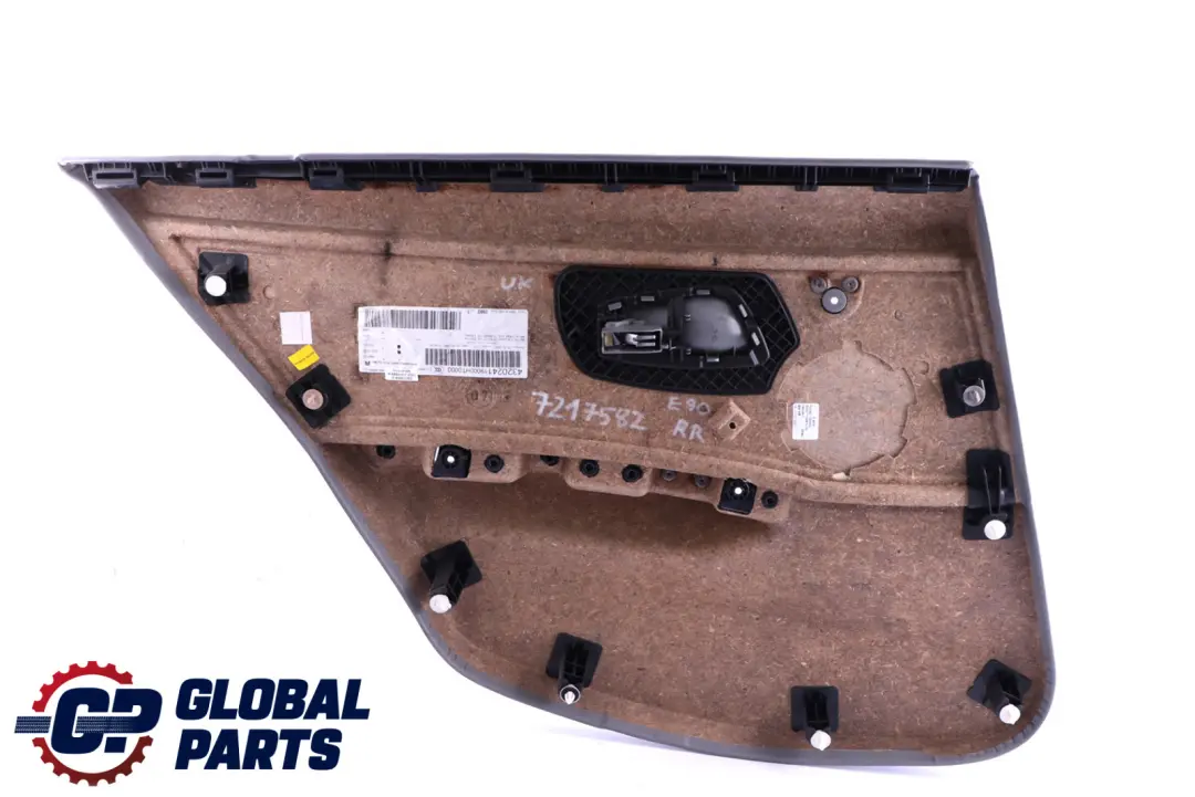 BMW 3 Series E90 Rear Right O/S Door Card Lining Grey Leather Trim Panel