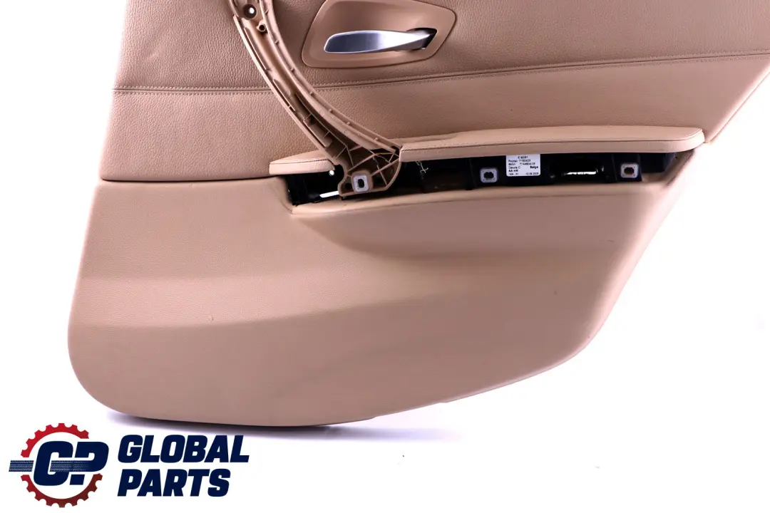 BMW E90 Trasera Derecha O / S Tarjeta De Puerta Forro De cuero beige Trim Panel