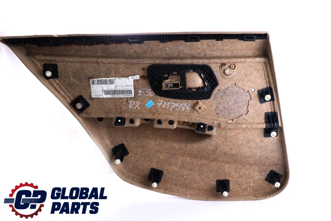 BMW E90 Trasera Derecha O / S Tarjeta De Puerta Forro De cuero beige Trim Panel