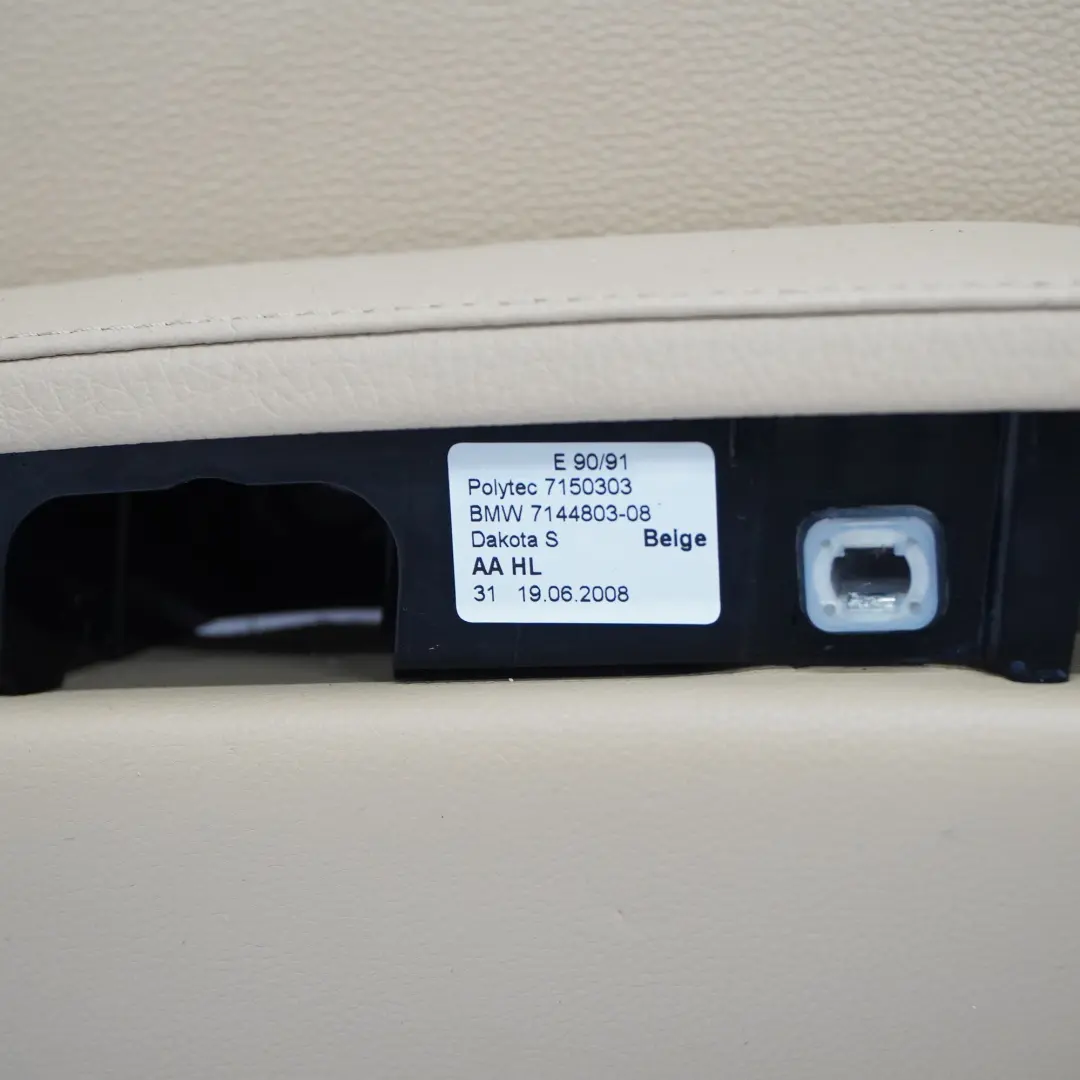 BMW E91 Tarjeta de Puerta Trasera Izquierda Recubrimiento Cuero Dakota Beige