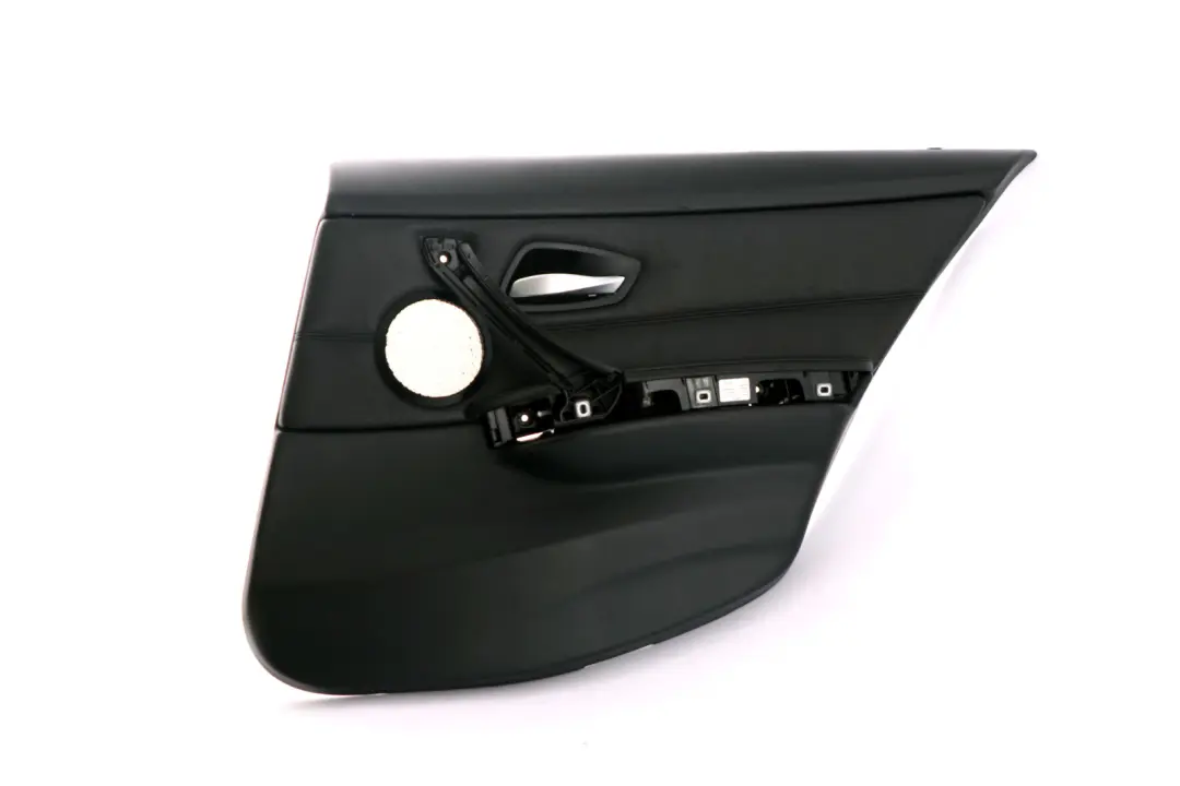 BMW E90 E91 Trasera Derecha Tarjeta De La Puerta De cuero Forro Panel Trim Negro