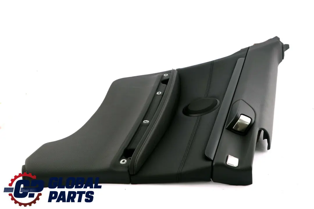 BMW E92 2 Trasero Izquierdo Lateral Panel Revestimiento Cuero Negro