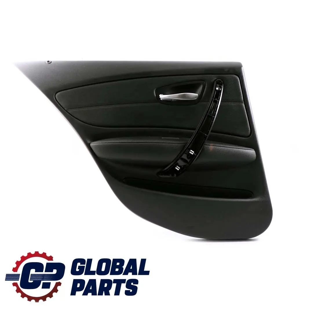 BMW E87 LCI Puerta Trasera Izquierda Forro Panel Cuero Boston Negro