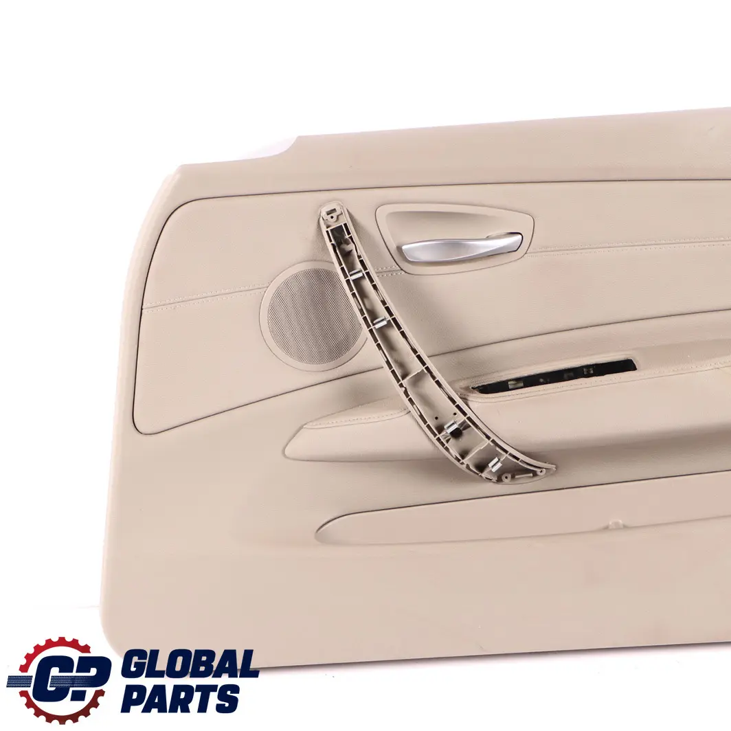 BMW E81 E82 Delantero Derecho Puerta Forro Tarjeta Tela Cuero Boston Beige