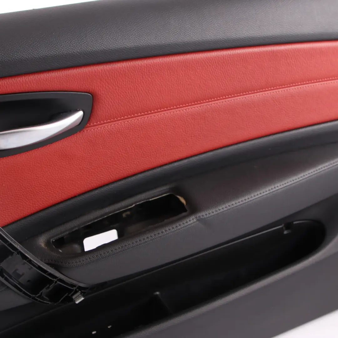 BMW E82 Door Card Front Right O/S Trim Panel Leather Boston Coral Red 7224368