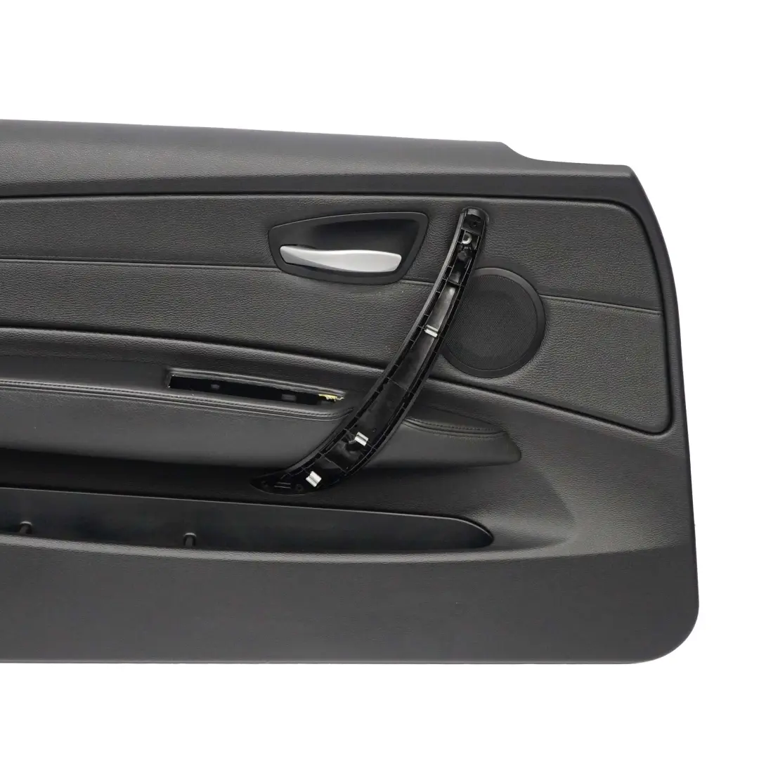 BMW E88 Tarjeta De Puerta Delantera Izquierda Trim Panel Cuero Negro Boston