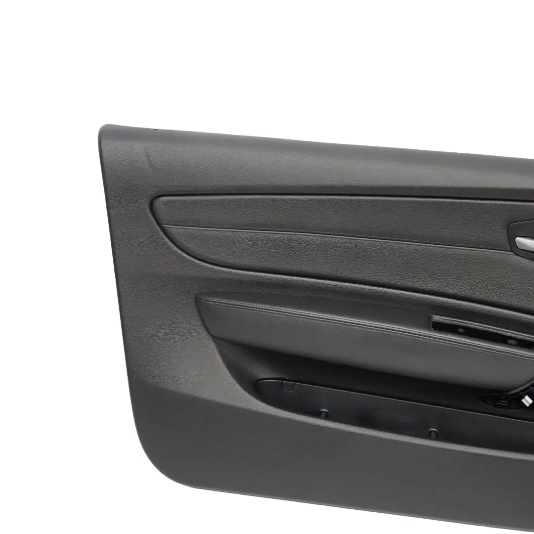 BMW E88 Tarjeta De Puerta Delantera Izquierda Trim Panel Cuero Negro Boston