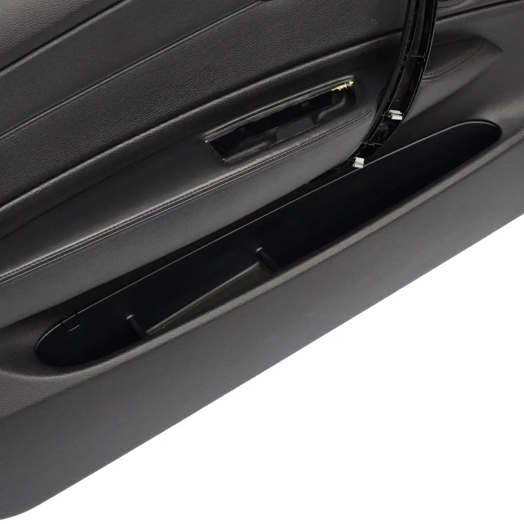 BMW E88 Tarjeta De Puerta Delantera Izquierda Trim Panel Cuero Negro Boston