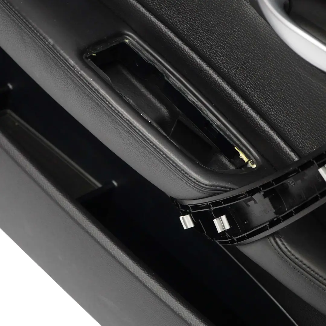 BMW E88 Tarjeta De Puerta Delantera Izquierda Trim Panel Cuero Negro Boston